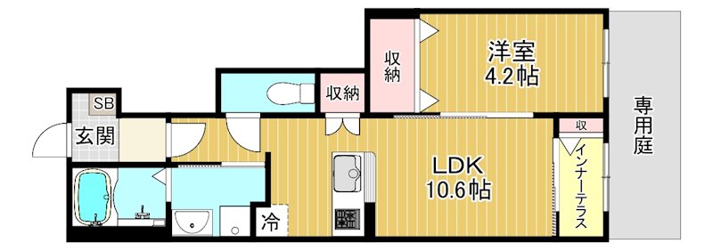 コンフォート三雲 103号室 間取り