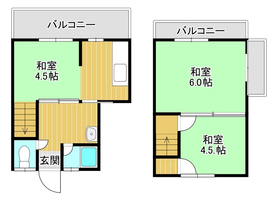 タイハイツ東出  F号号室 間取り