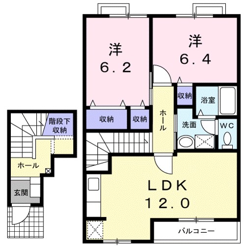 リトルグリーブ 204号室 間取り