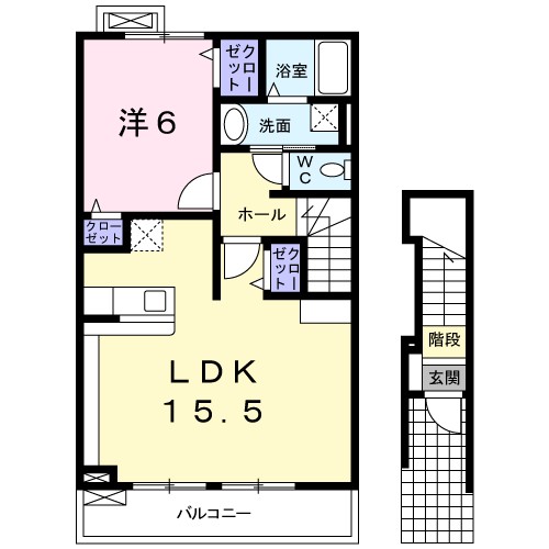 フィセル 204号室 間取り