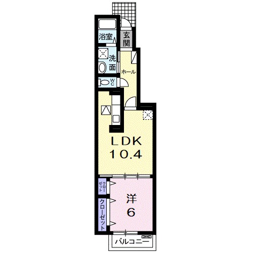 レインボーＫＹ 102号室 間取り