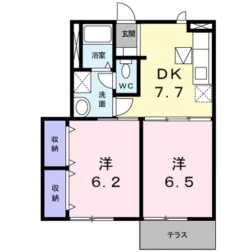 アクア　２１　Ｃ 101号室 間取り