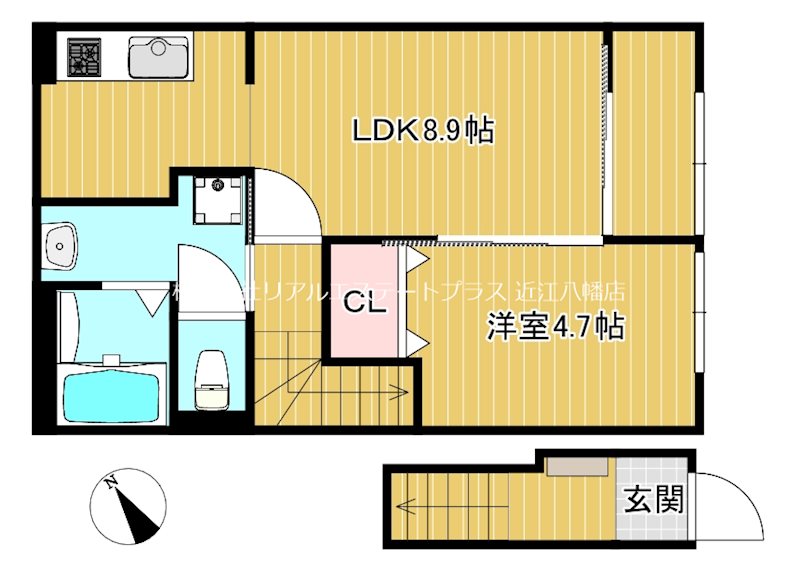 仮称）東沖野アパート新築工事 205号室 間取り