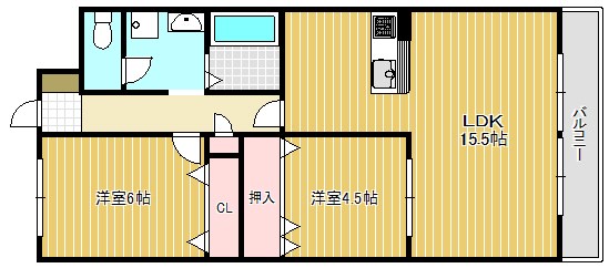 サンワード 104号室 間取り