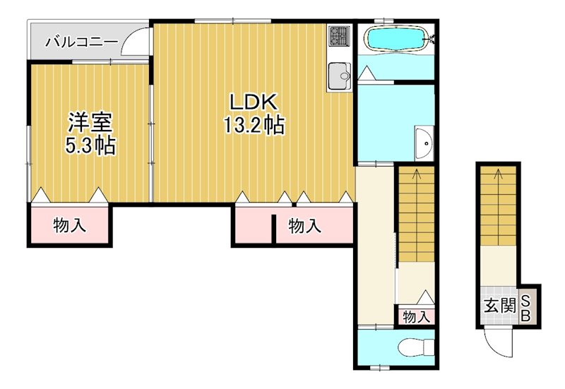 ガナドール 201号室 間取り
