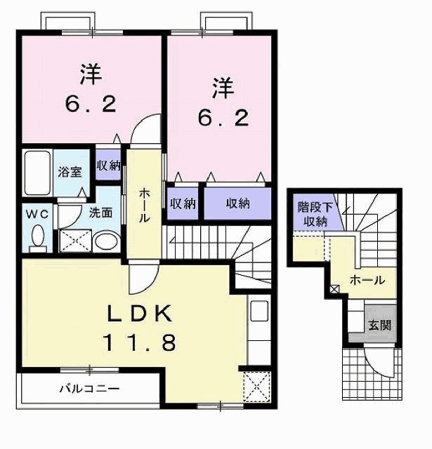 ラフィネシャトレーⅡ番館Ｂ 202号室 間取り