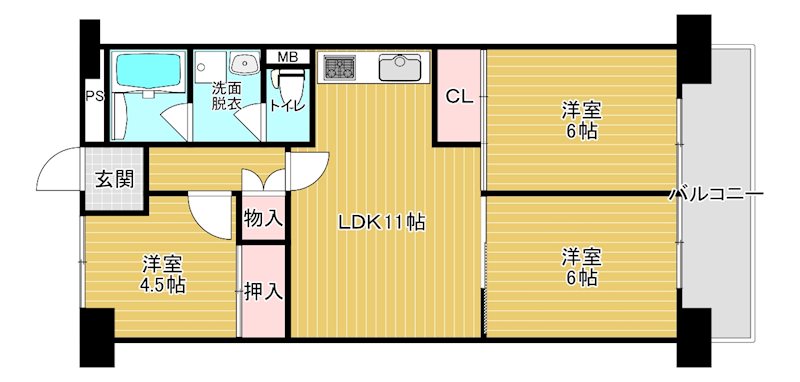 守山アーバンライフ 404号室 間取り