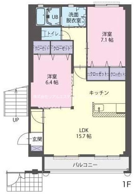 レ・フルーレットA 102号室 間取り