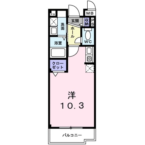 ＷＥＳＴ 202号室 間取り