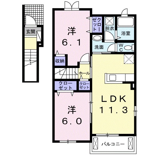 グラン　ルシェ 201号室 間取り