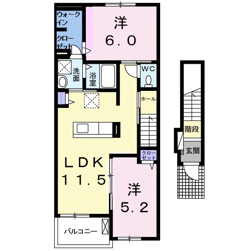 パラシオⅡ 202号室 間取り