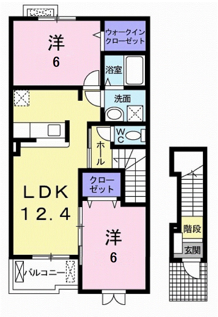 グリシーヌ　アビテ 202号室 間取り