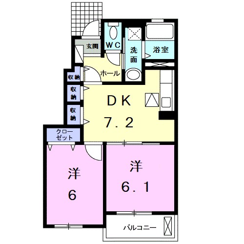 プログレスⅠ番館 101号室 間取り