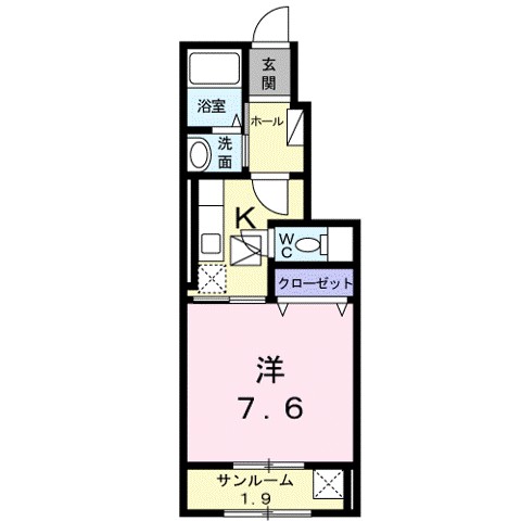 ソレイユ　カヤノⅡ 102号室 間取り