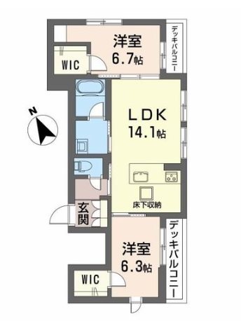 シャーメゾン　みずの森 102号室 間取り