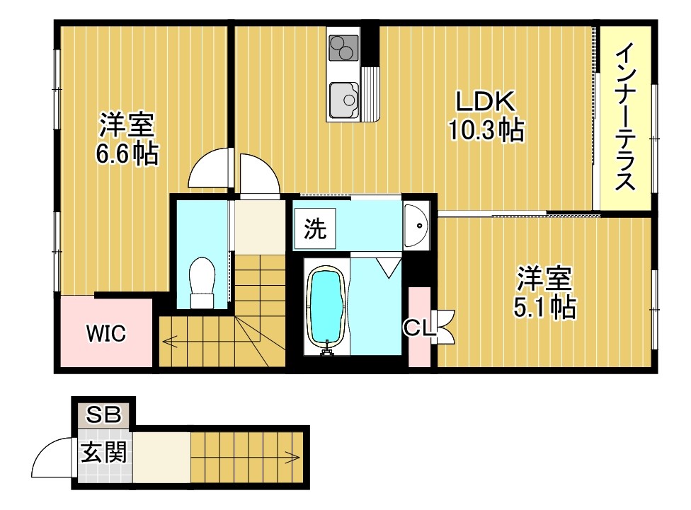 栗東市出庭賃貸アパート 間取り