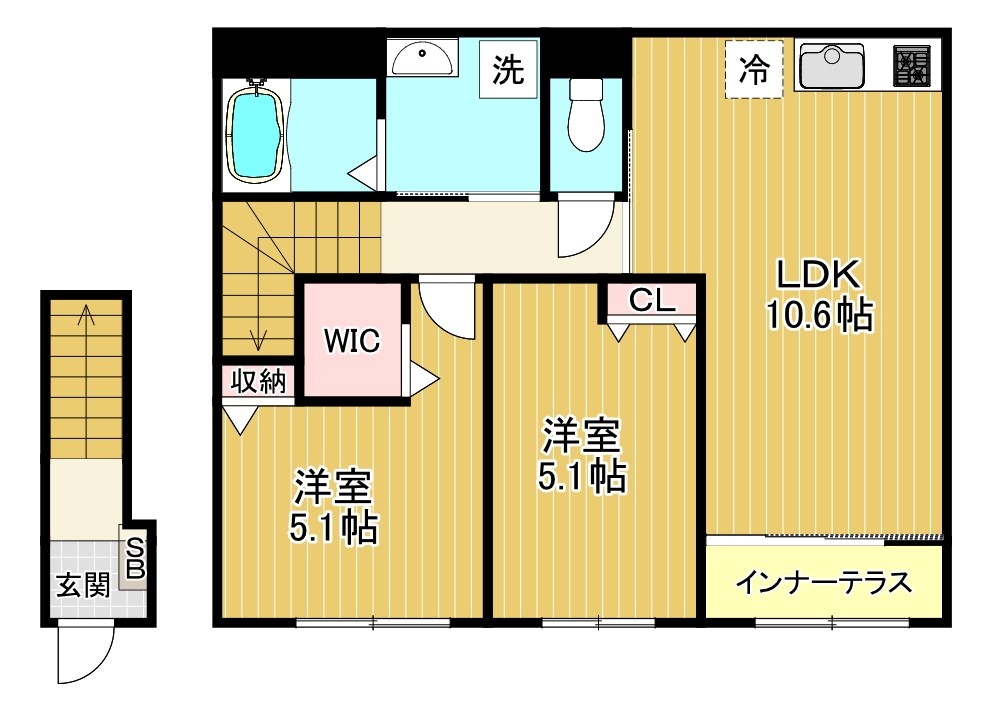 野洲市西河原賃貸アパート2 間取り