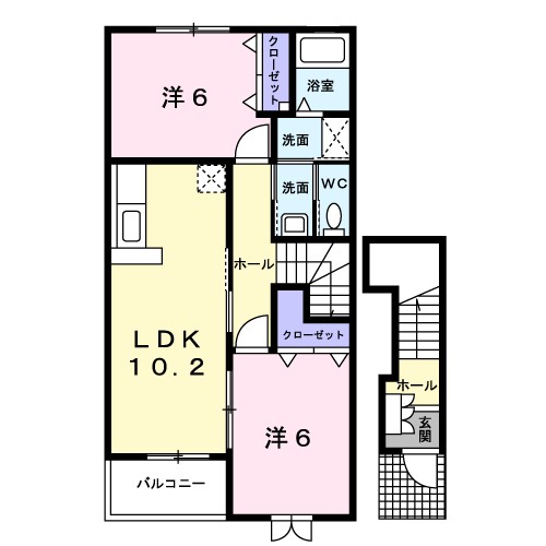 コンコード 201号室 間取り