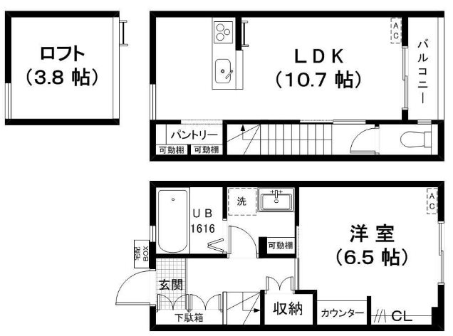 ALL・IN今堀Ⅱ 101号室 間取り