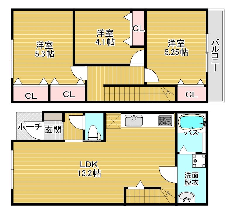 ベルヴィ守山 (物件名は非表示で) 4号室 間取り