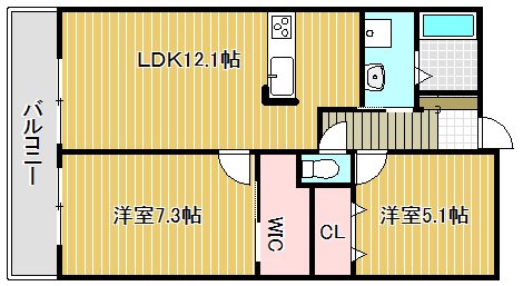 サニング・パレス 401号室 間取り