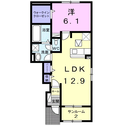 アリビオⅠ 103号室 間取り