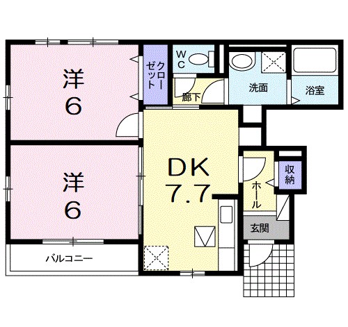 プロヴァンスⅠ号館 101号室 間取り