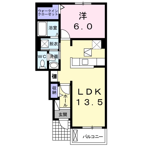 Ｒｉｒｉａ　Ⅶ　Ⅴ 104号室 間取り