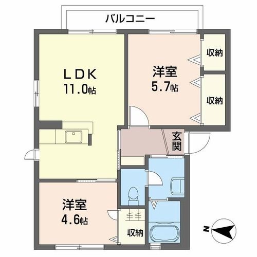 シャーメゾンNODAMA A101号室 間取り