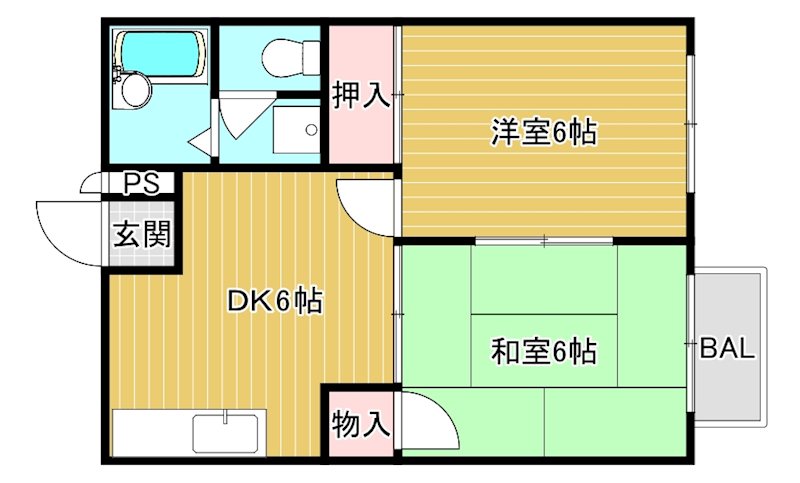 足利A 203号室 間取り