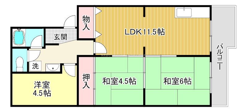 1stヴァンサン館 405号室 間取り