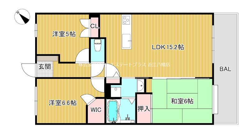 グランブルー野洲Ⅱ  906号室 間取り