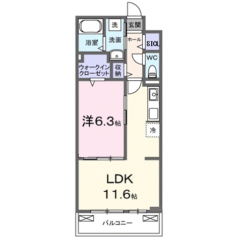 バンブーフォレスト　Ⅱ 203号室 間取り