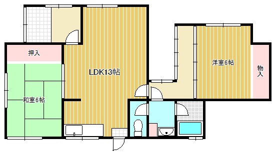 木の岡貸家B 間取り