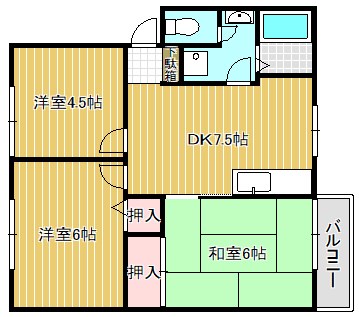 シャローム北川 A101号室 間取り