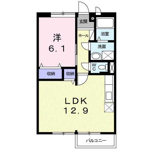 Ｖｉｌｌａプリムローズ 102号室 間取り