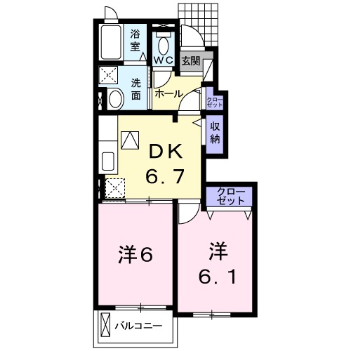 メゾンプラシード　Ⅱ 103号室 間取り