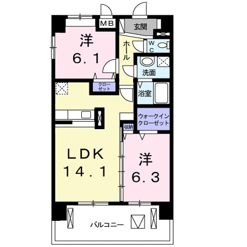 ラ　プレミエ－ル　エトワ－ル 507号室 間取り
