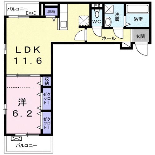 プログレス　Ｆ　Ⅰ番館 202号室 間取り