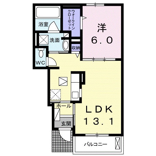 Ｌａ　Ｃａｓａ　ＭｉｙａｂｉＢ 103号室 間取り
