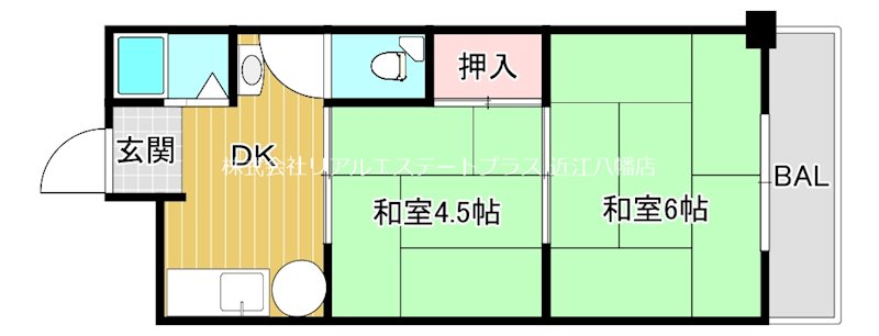 近江八幡ドリームマンションA  306号室 間取り