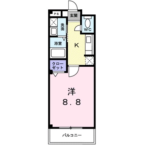 Ｐｒｏｍｅｎａｄｅ　Ｆｕｊｉ 106号室 間取り
