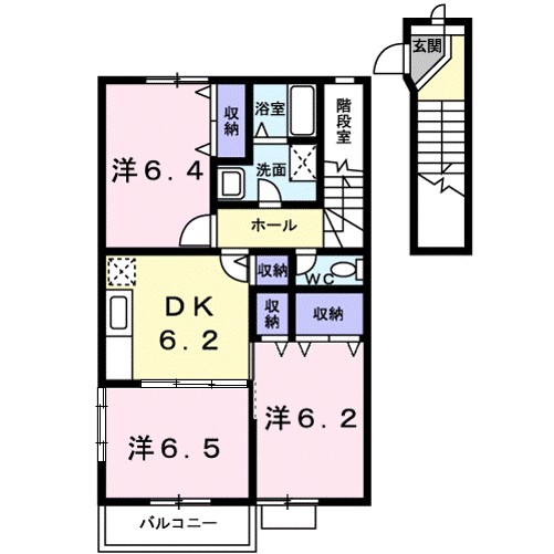 パルテール 203号室 間取り