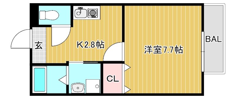 エスエスコーポ Ⅱ-214号室 間取り