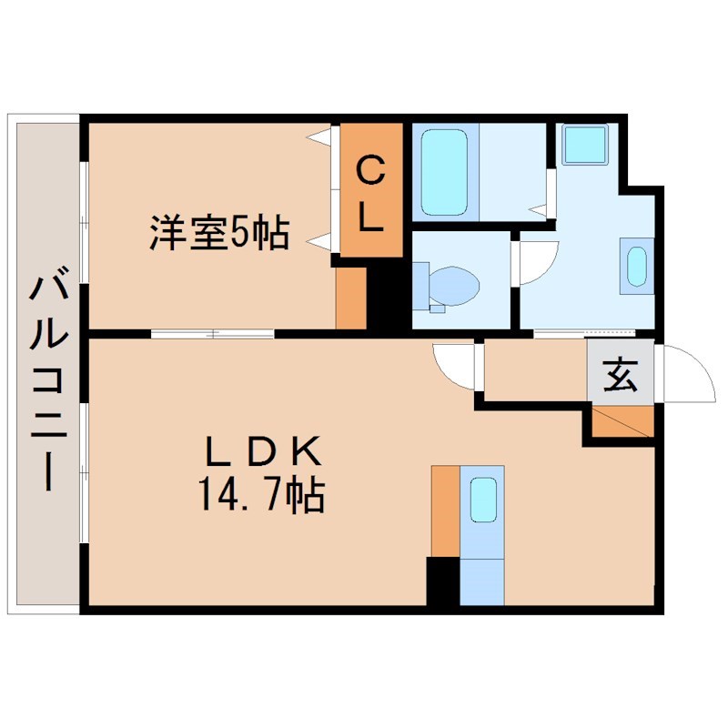 キーウエスト 203号室 間取り