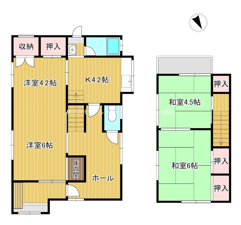 近江八幡市新栄町貸家 間取り
