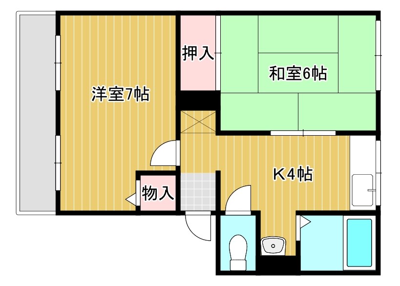 菩提樹ハイツB 106号室 間取り