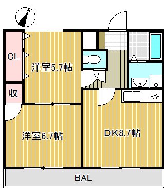 ファミールⅡ　【守山市　勝部】 306号室 間取り