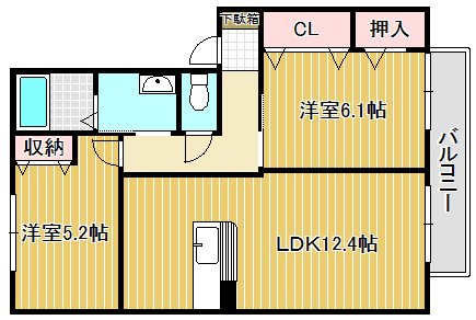 ブルー　スカイ　A棟 101号室 間取り