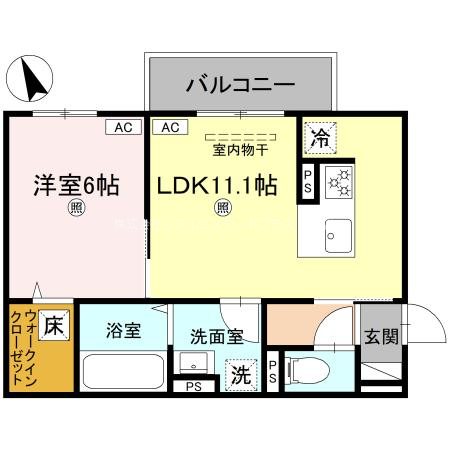 エレガンスビュー 105号室 間取り